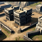 **

A heavily fortified city in "Age of Z Origin". Prominent defensive structures (towers, walls, mines) protecting resource buildings (oil fields, mines, farms). Emphasize a layered defense. Japanese style fortication, mixed with modern military aesthetic. Focus on strategy and resilience.

**